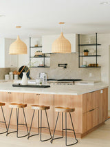 Woven Rattan Pendant Light Natural Handmade Hanging Lamp for Kitchen and Bedroom