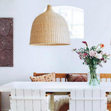 Woven Rattan Pendant Light Natural Handmade Hanging Lamp for Kitchen and Bedroom