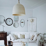 Woven Rattan Pendant Light Natural Handmade Hanging Lamp for Kitchen and Bedroom