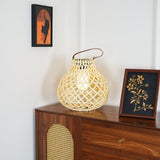 Woven Sphere Solar Lantern Decorative Outdoor Garden Lamp and Architectural Table Light