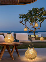 Woven Sphere Solar Lantern Decorative Outdoor Garden Lamp and Architectural Table Light