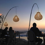 Woven Sphere Solar Lantern Decorative Outdoor Garden Lamp and Architectural Table Light