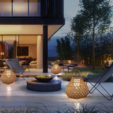 Woven Sphere Solar Lantern Decorative Outdoor Garden Lamp and Architectural Table Light