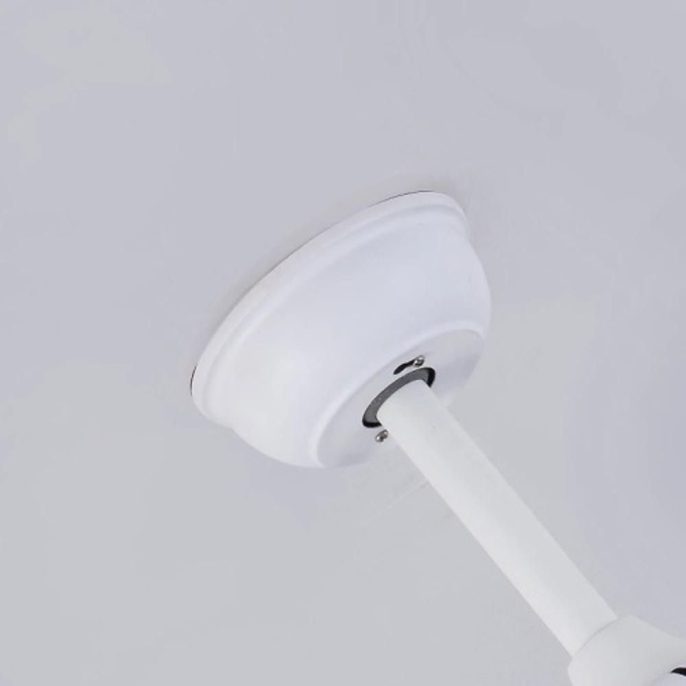 Modern White Retractable Ceiling Fan with LED Light and 4 Invisible Blades