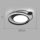 Modern Dimmable Double Circle Geometric LED Flush Mount Ceiling Light for Bedroom Living Room