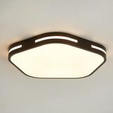 Hexagonal 15 Inch Modern LED Flush Mount Ceiling Light Fixture in Painted Metal Finish