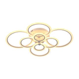 Modern Geometric Overlapping Ring LED Semi Flush Mount Ceiling Light for Living Room