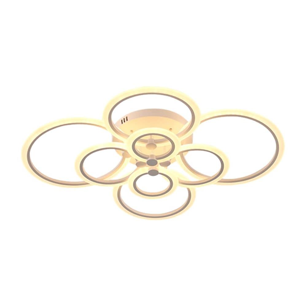 Modern Geometric Overlapping Ring LED Semi Flush Mount Ceiling Light for Living Room