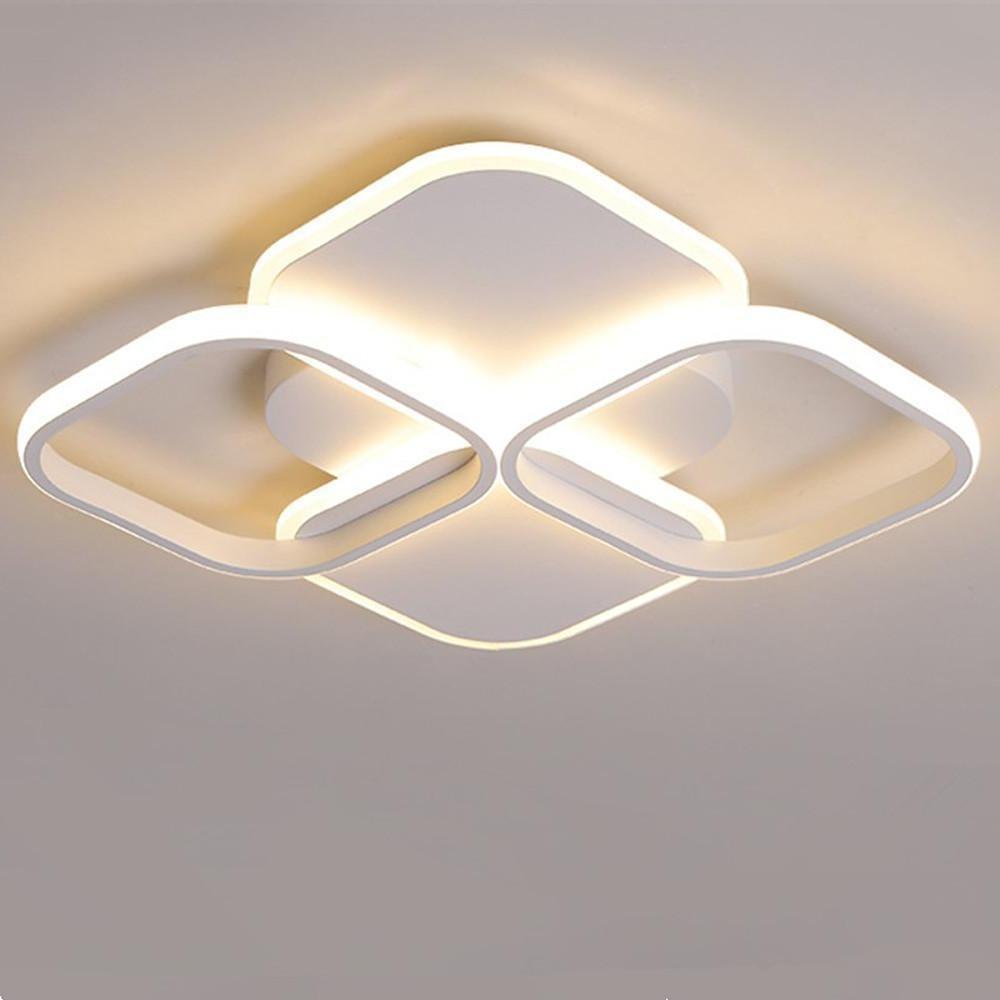 Modern Geometric Overlapping Squares LED Flush Mount Ceiling Light Cluster Fixture