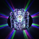 Modern Geometric Crystal Floral LED Flush Mount Ceiling Light for Hallway with RGB Multi Color Effects