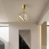 Elegant Butterfly Ring LED Semi Flush Mount Ceiling Light with Gold Copper Finish for Hallway