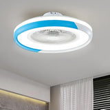 Modern 20 Inch Low Profile Bladeless Ceiling Fan with Dimmable LED Light and Remote Control