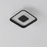 Modern Black Dual Square LED Flush Mount Ceiling Light for Hallway and Kitchen