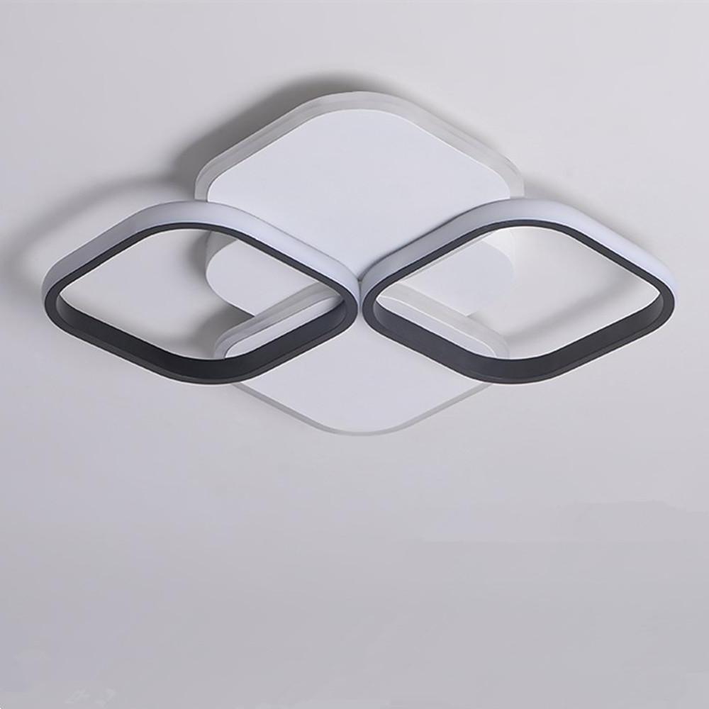 Modern Geometric Overlapping Squares LED Flush Mount Ceiling Light Cluster Fixture