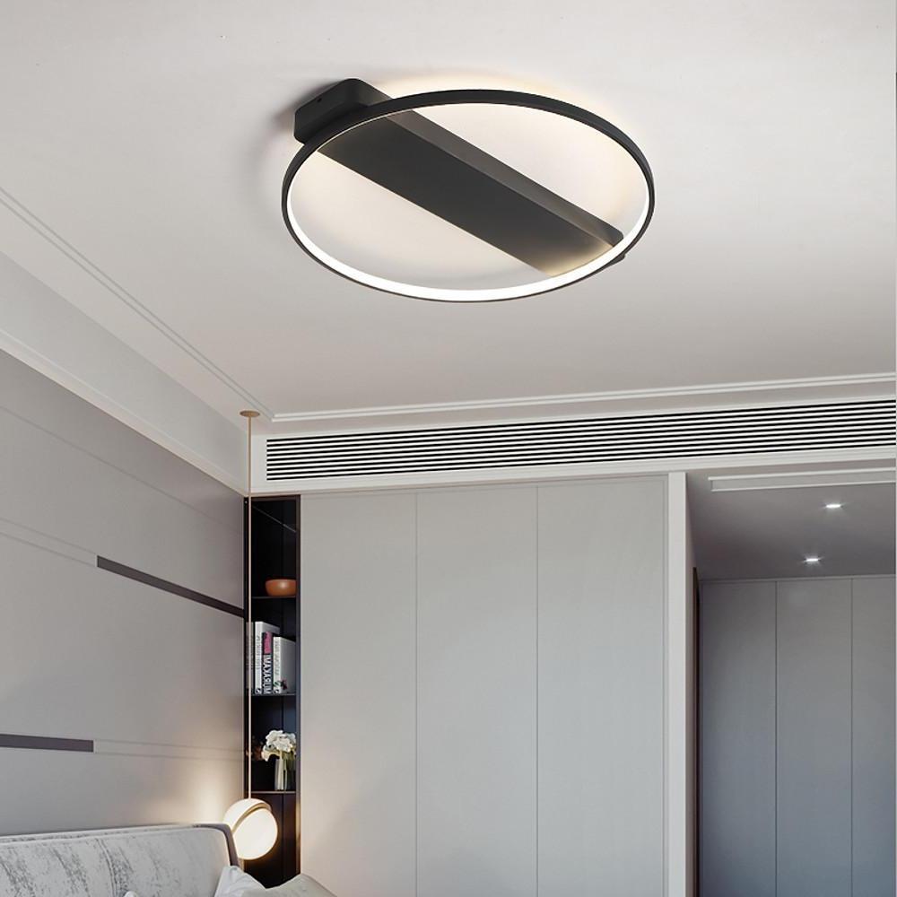 Modern Circle Rectangle Combined LED Flush Mount Ceiling Light Geometric Minimalist Fixture
