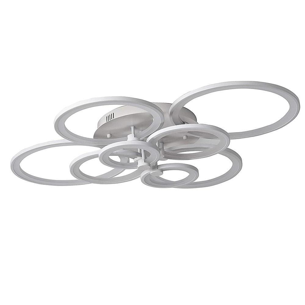 Modern Geometric Overlapping Ring LED Semi Flush Mount Ceiling Light for Living Room