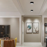 Minimalist Black Flush Mount LED Ceiling Light Modern Cylindrical Fixture for Hallway and Dining Room