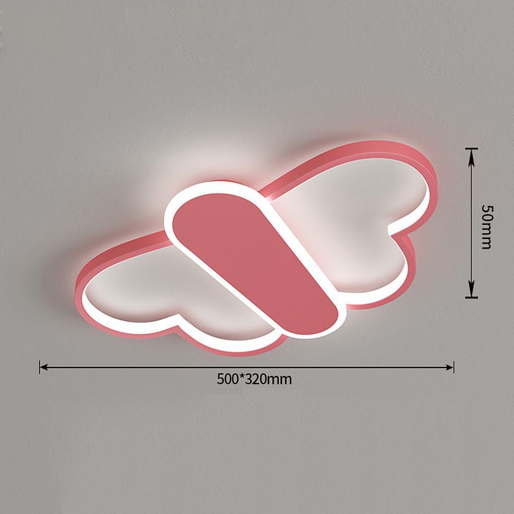 Modern Butterfly LED Flush Mount Ceiling Light Dimmable Remote Control Kids Bedroom Fixture