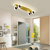 Creative Gold Skateboard Shaped LED Flush Mount Ceiling Light for Kids Room Dimmable Lighting