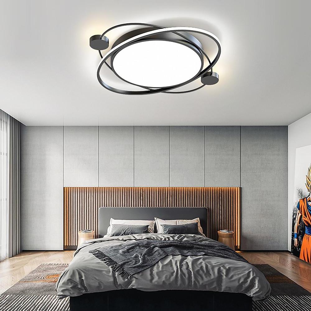 Modern Nordic Round LED Flush Mount Ceiling Light with Remote Control Dimmable Lighting