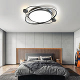 Modern Nordic Round LED Flush Mount Ceiling Light with Remote Control Dimmable Lighting