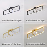 Modern Geometric Dimmable LED Flush Mount Ceiling Light Fixture with Rectangular Design