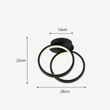 Minimalist 2 Ring LED Ceiling Light Modern Geometric Flush Mount Fixture for Hallways