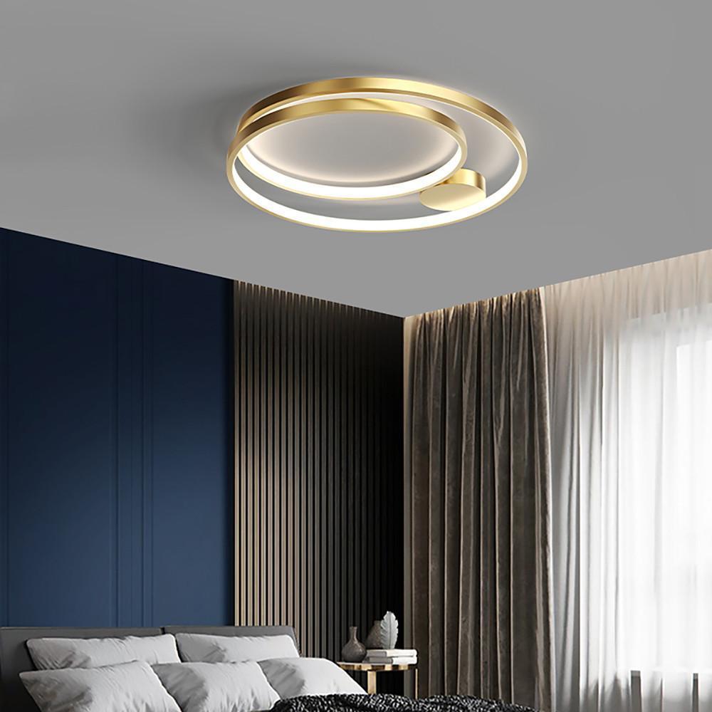 Modern Nordic Black LED Ceiling Light Multiple Circles Flush Mount Lamp for Living Room