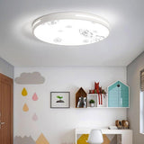 Modern Round Plant Pattern LED Flush Mount Ceiling Lamp for Bedroom Dining Room and Entryway