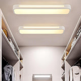 Modern Rectangular LED Flush Mount Ceiling Light for Kitchen Hallway and Home Office Lighting