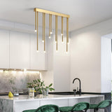 Modern Linear Electroplated Metal LED Flush Mount Ceiling Light with Smart Wireless Control