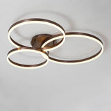 Modern 3 Ring Geometric LED Flush Mount Ceiling Light Minimalist Acrylic Living Room Fixture