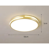 Modern Gold Dimmable LED Round Flush Mount Ceiling Light for Bedroom and Hallway