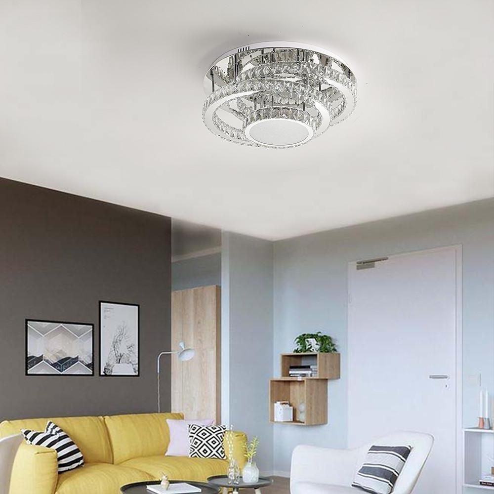 Modern Stainless Steel LED Flush Mount Ceiling Light Nordic Acrylic Industrial Fixture