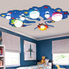 Modern Painted Glass Wildlife LED Ceiling Fixture for Baby Nursery and Kids Playroom