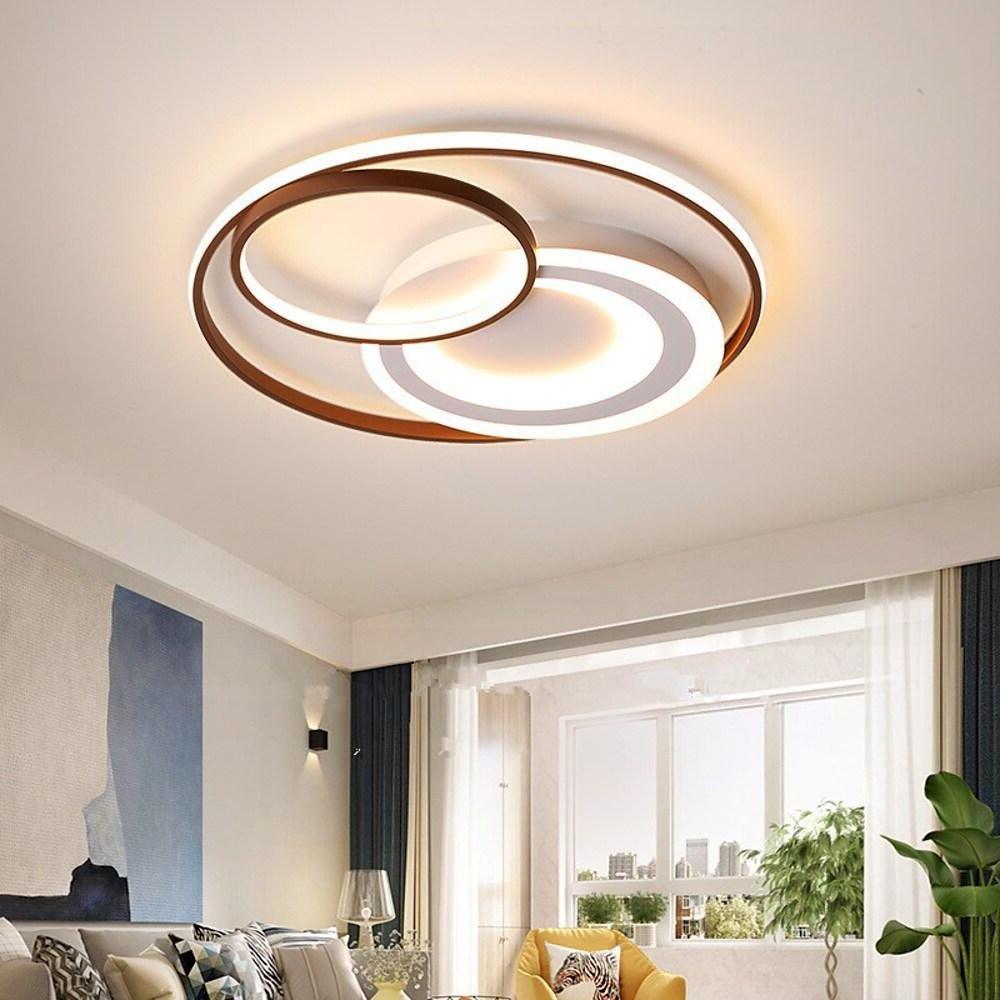 3 Ring Dimmable LED Modern Flush Mount Ceiling Light for Living Room and Bedroom