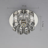Modern Geometric Crystal Floral LED Flush Mount Ceiling Light for Hallway with RGB Multi Color Effects