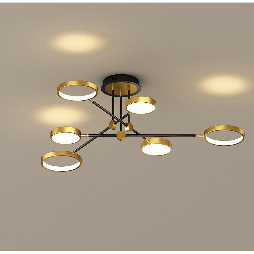 Modern Circular 8 Light LED Ceiling Fixture Nordic Flush Mount Chandelier for Living Room