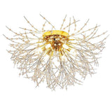 Elegant Crystal LED Flush Mount Ceiling Light Traditional Metal Chandelier Lighting Fixture