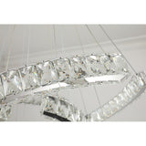 Modern Wave Crystal LED Flush Mount Ceiling Light Stainless Steel Fixture for Dining Room