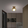 Nordic Copper Globe LED Flush Mount Ceiling Light Fixture 6 Inch Small Globe Lamp