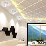 Modern Flower Design LED Flush Mount Ceiling Light with Electroplated Glass and RGB Multi Color Lighting