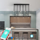 Modern Linear Electroplated Metal LED Flush Mount Ceiling Light with Smart Wireless Control