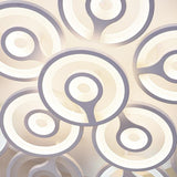 Modern Geometric Flower Shape LED Flush Mount Ceiling Light in White Finish