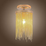 Modern Farmhouse Tassel Metal Semi Flush Mount Ceiling Light for Bedroom Hallway and Entryway Decor