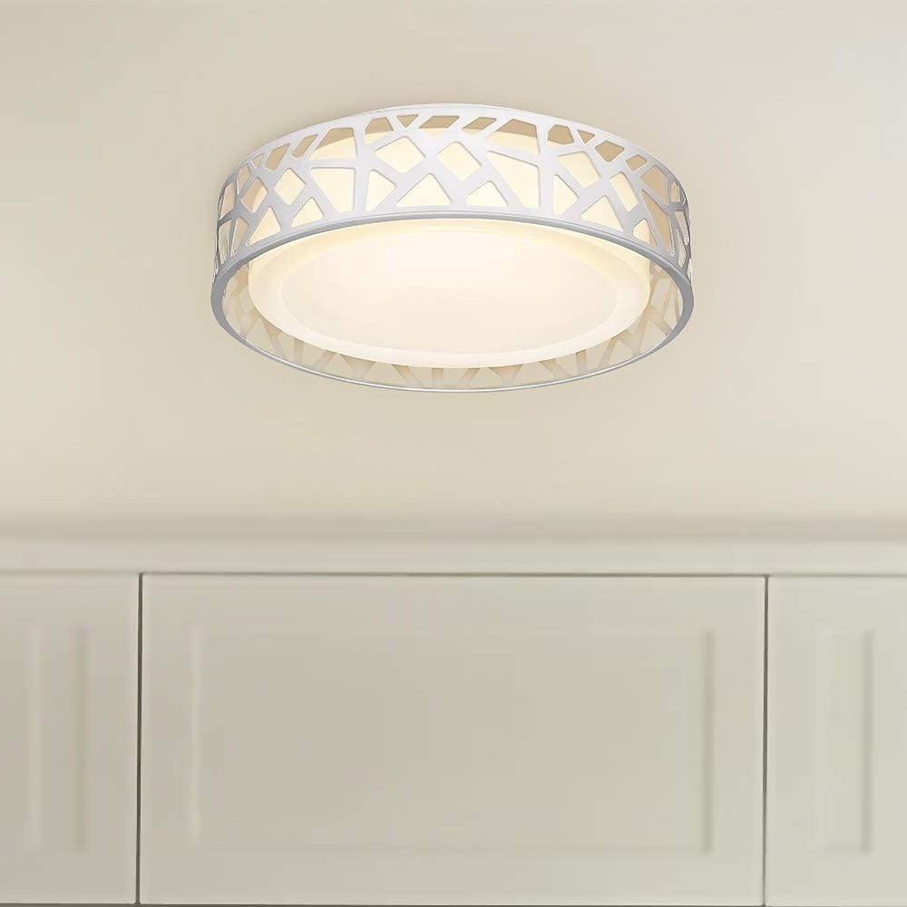 Modern Geometric Round Metal LED Flush Mount Ceiling Light for Bedroom Kitchen and Office