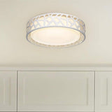 Modern Geometric Round Metal LED Flush Mount Ceiling Light for Bedroom Kitchen and Office