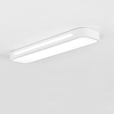 Modern 19 Inch Long Oval LED Flush Mount Ceiling Light Minimalist Rectangular Metal Fixture for Home