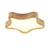 Star Shape LED Flush Mount Ceiling Light for Kids Bedroom Dimmable Nordic Wood Fixture