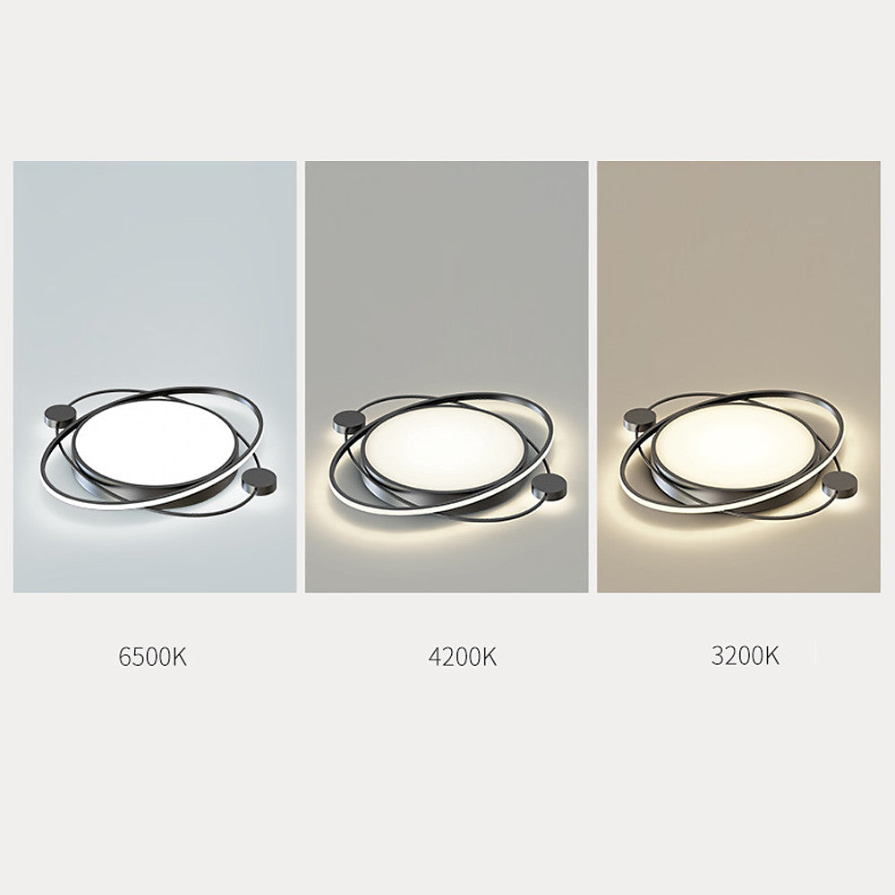 Modern Nordic Round LED Flush Mount Ceiling Light with Remote Control Dimmable Lighting